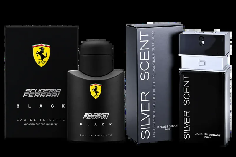 Ferrari Black e Silver Scent com suas embalagens